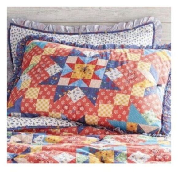 4 Pioneer Woman Starlight Patchwork King Size Pillow Shams, NWT - Picture 3 of 6
